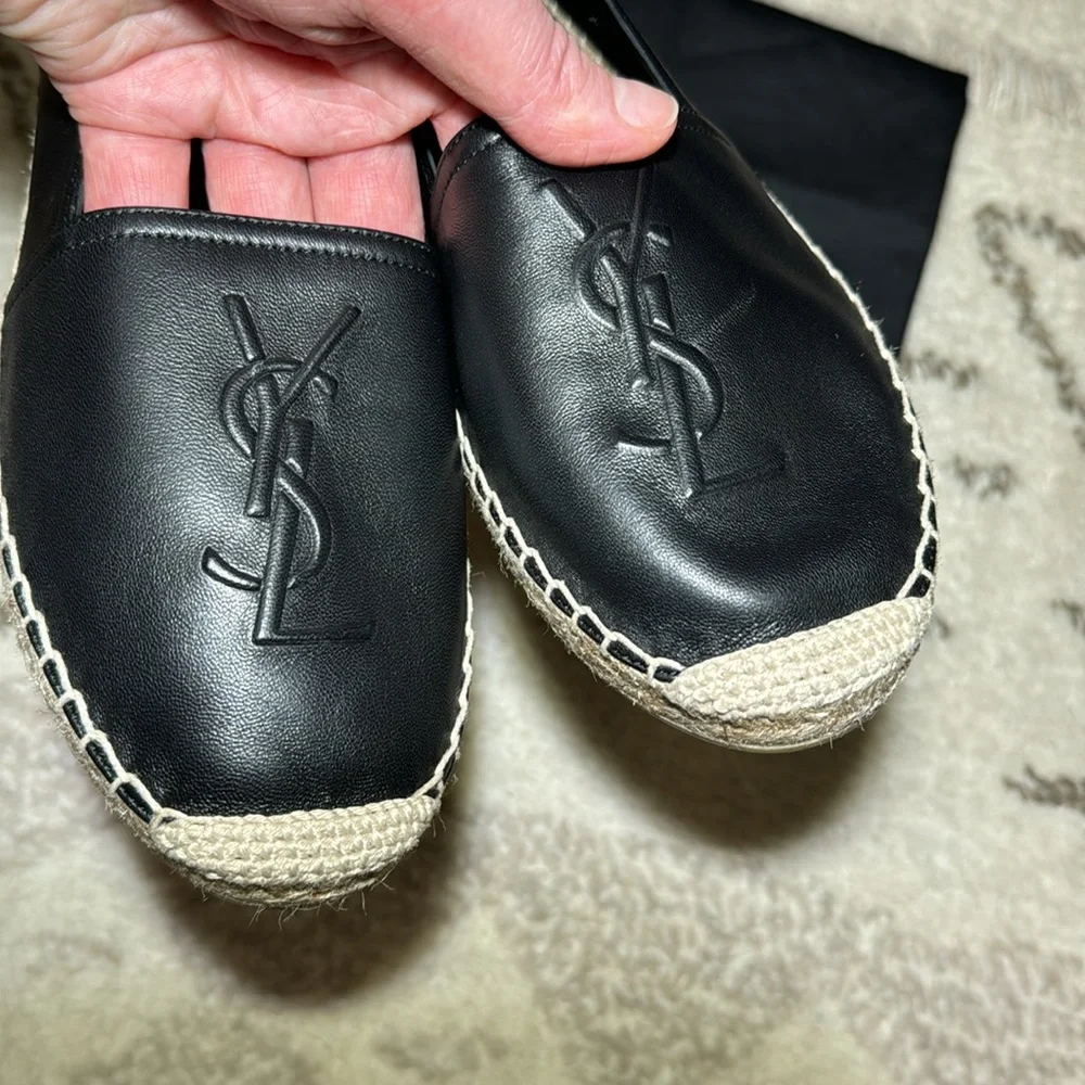 YSL Logo Espadrille Flat